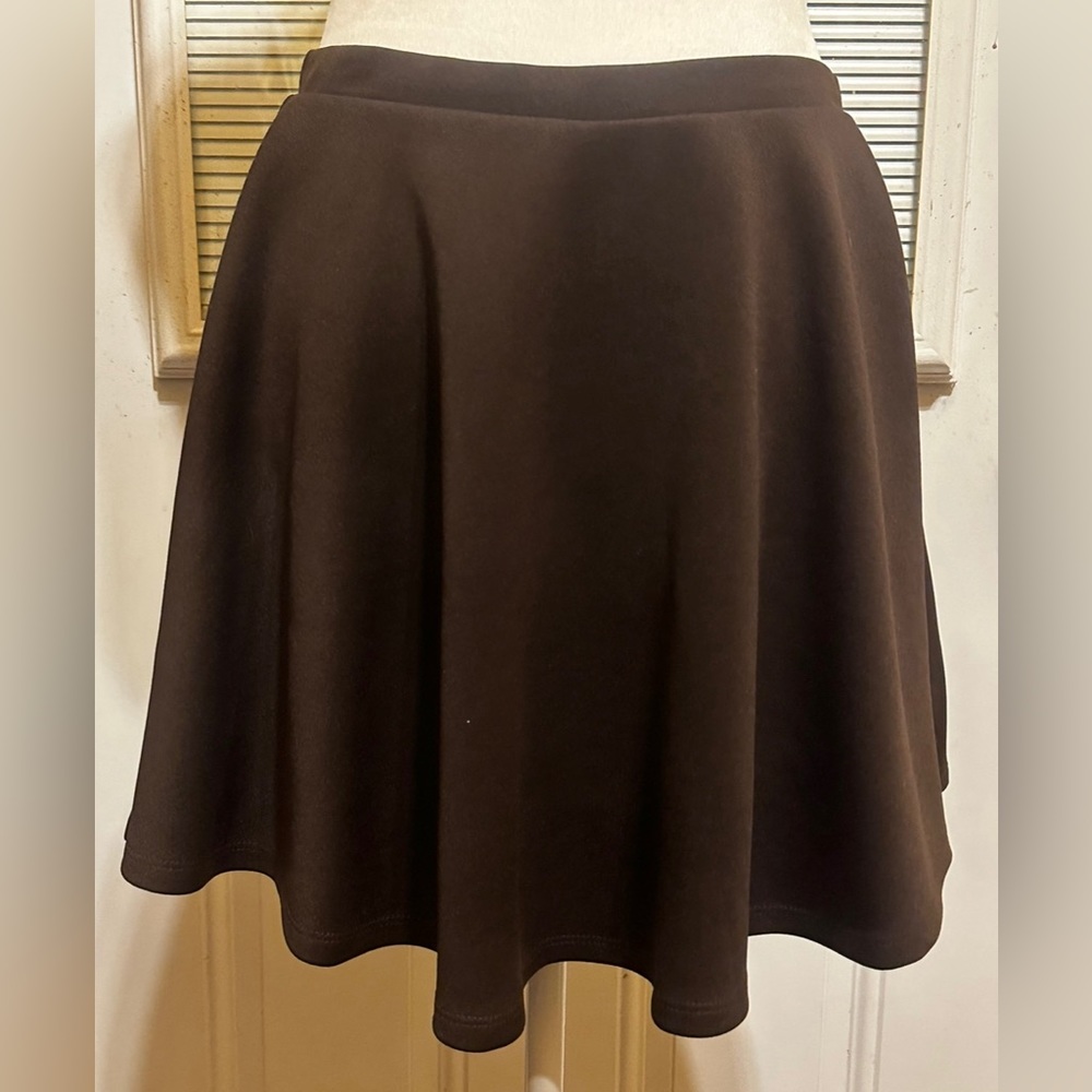 #1153 Made by Johnny: Brown Short Skirt Size XL Length 16”